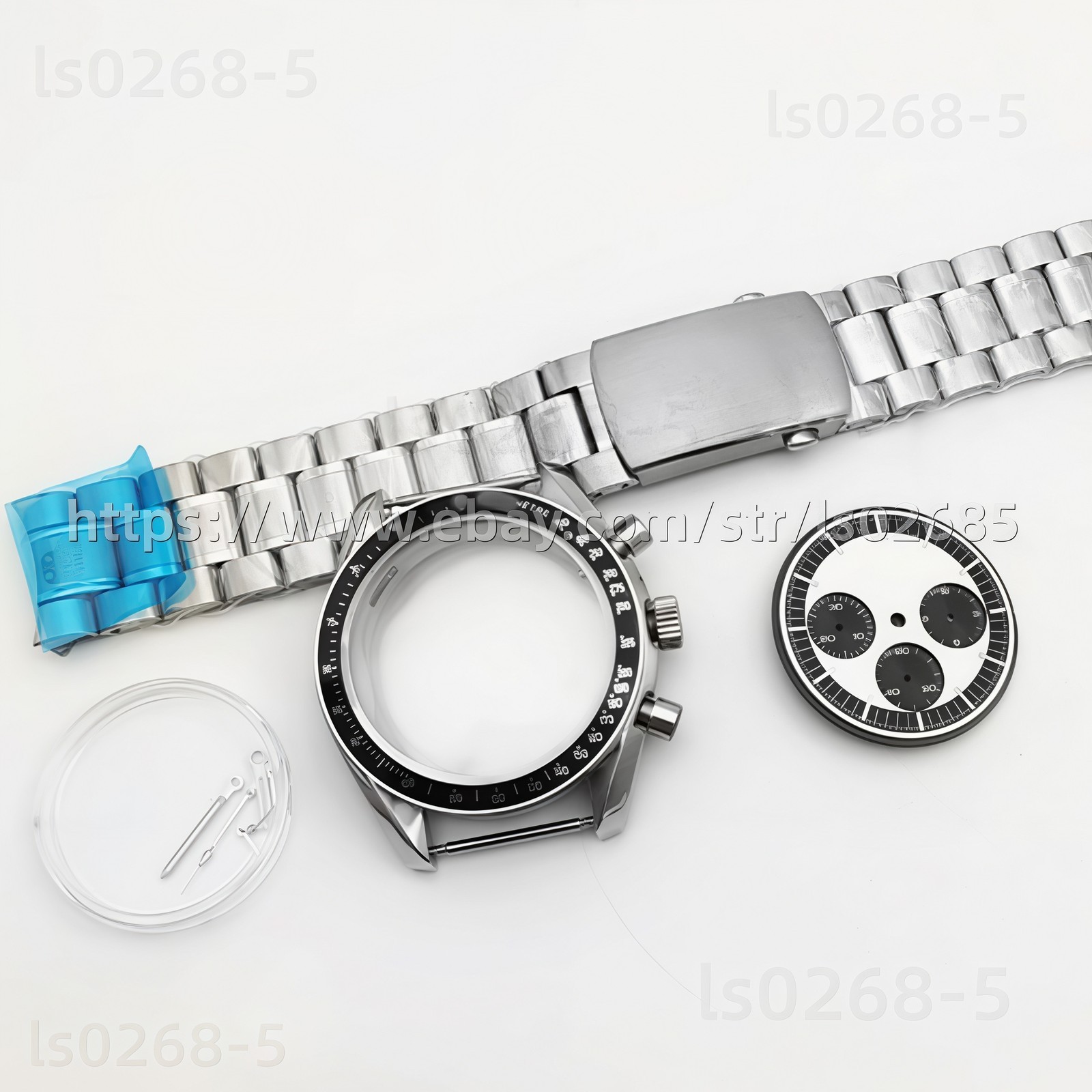 40mm 316L Steel Watch Case Kit For DIY Dial + Hands + Strap