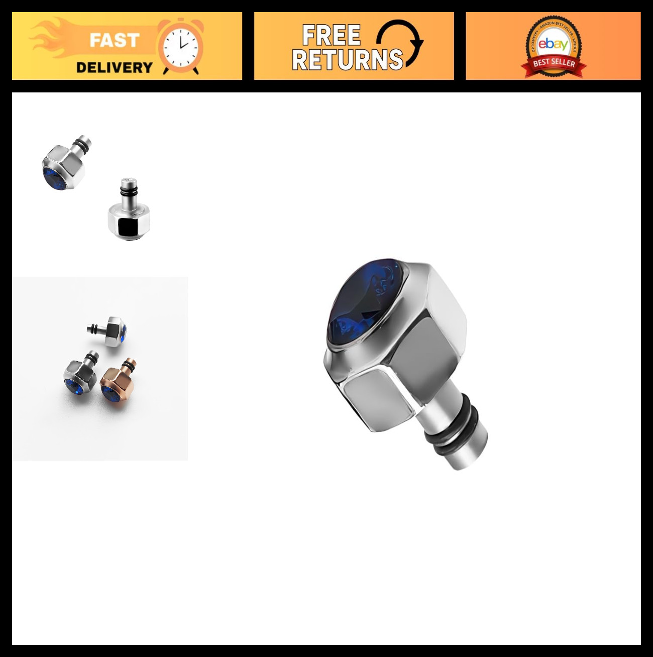 Watch Crown Replacement for Calibre Santos 3299, 42mm Stainless Steel, 6.3mm Sto