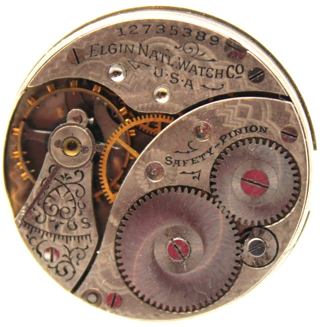 1907 ELGIN POCKET WATCH MOVEMENT 12735389 GRADE: 320 0s 7j (SE2)