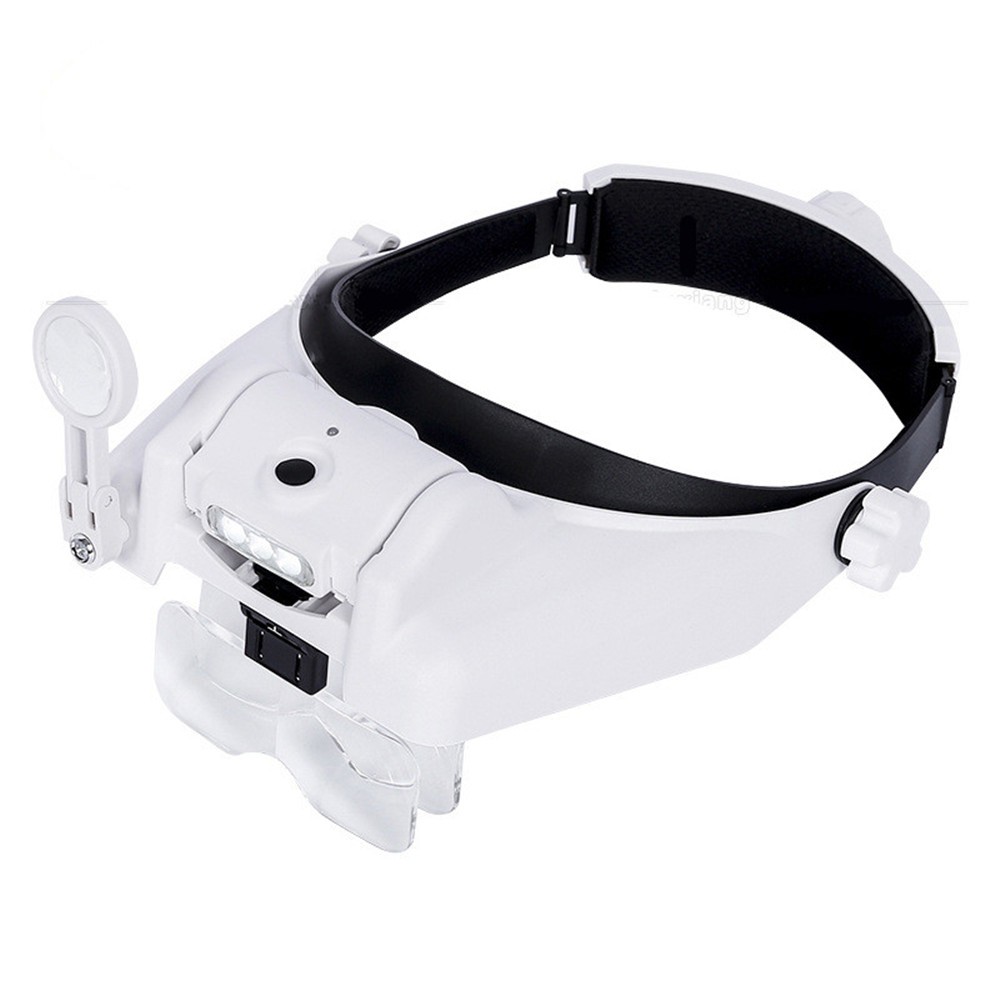 New Glasses Magnifier Glass W/ LED Reading Magnifier Soldering Loupe Embroidery