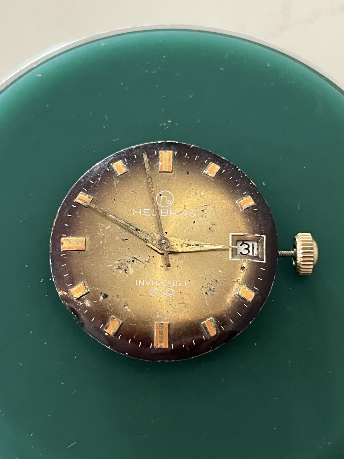 GOOD BALANCE Running Intermittently AS 1901 Watch Movement Helbros 17j
