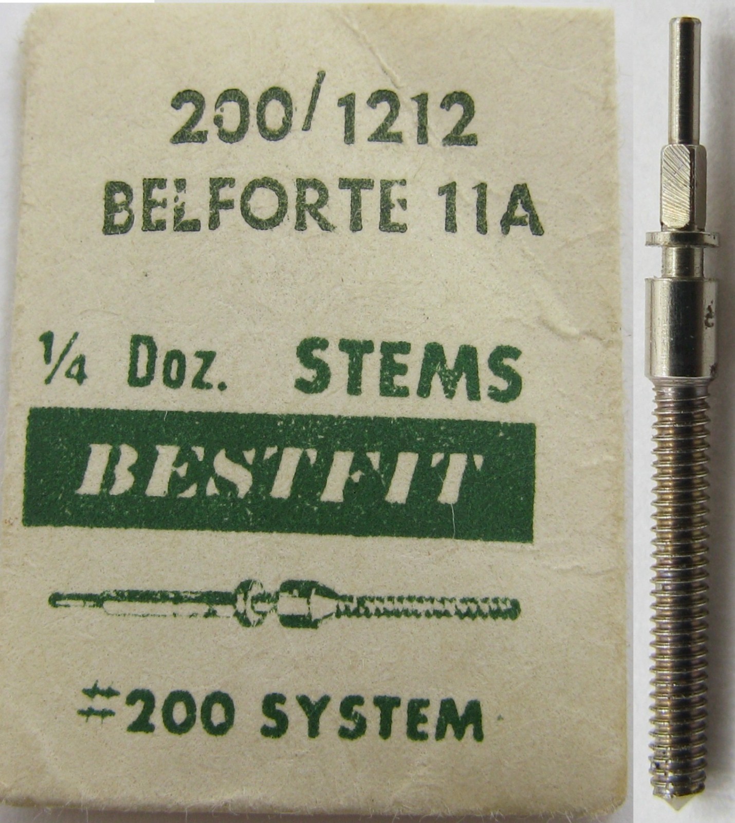Belforte 11A watch part: one winding / setting stem tap 8 BF 200 / 1212