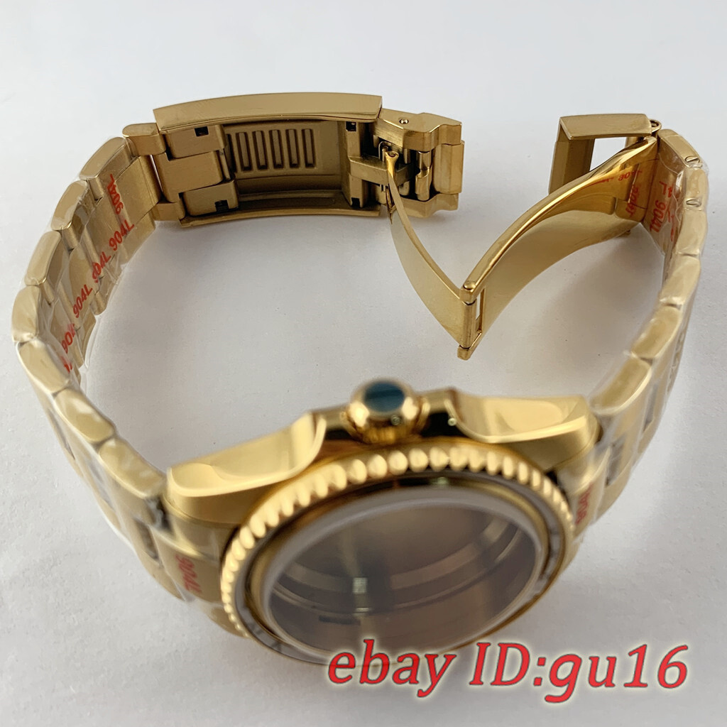 36mm Gold Watch case Ceramic bezel Fit NH35 NH36 Miyota 8215 ETA2836 2824 PT5000