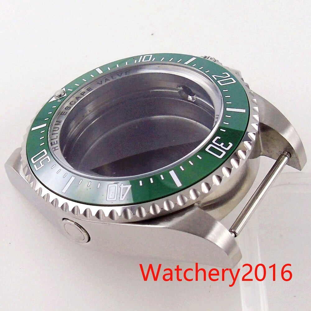 43MM Watch Part Blue Bezel Watch Case Letter Chapter ring Fit NH35 2824 Movement