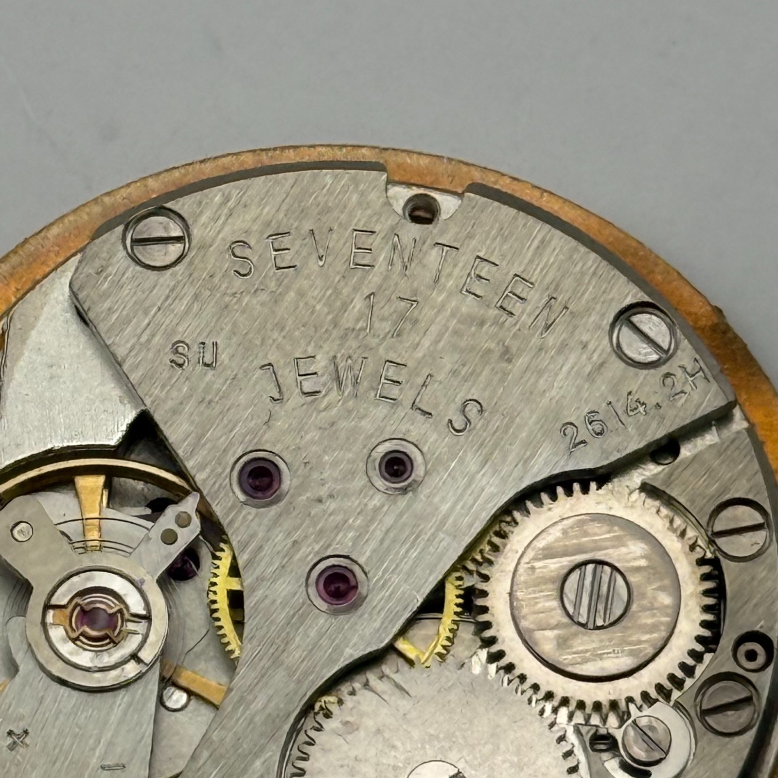 Poljot 2614.2H Watch Movement Sekonda Soviet 17 Jewels Manual Wind Parts 26.4mm
