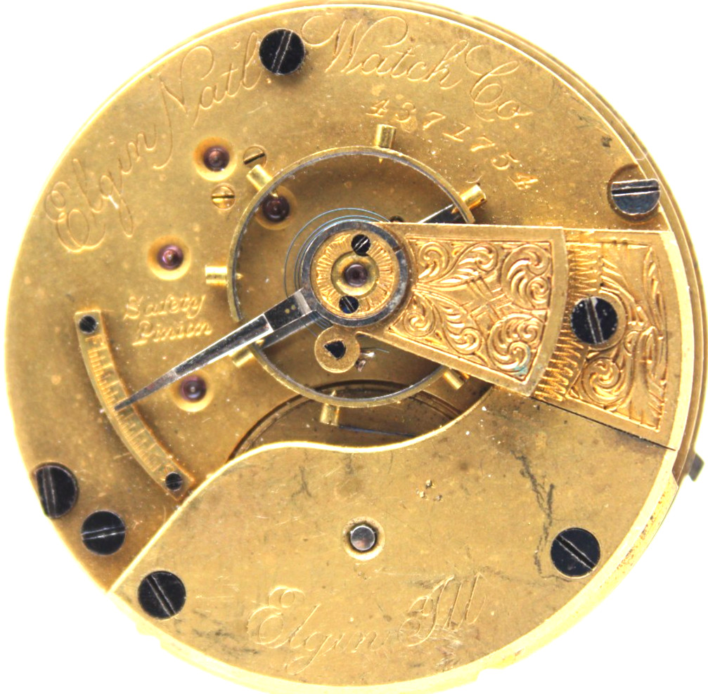 1891 ELGIN POCKET WATCH MOVEMENT 4371754 GRADE: 74 18s 11j (BC)