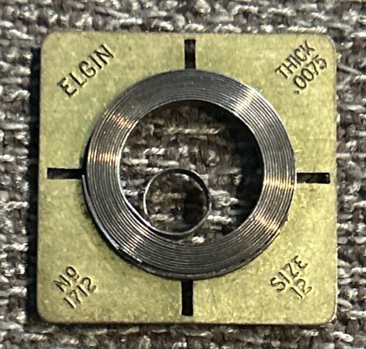 Vintage Genuine ELGIN Watch Mainspring Size 12 No. 1712 Steel 0.0075 Thick NOS