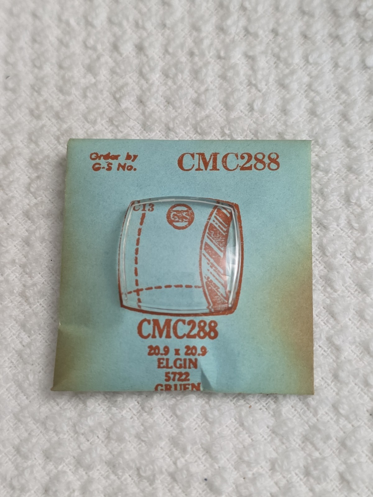G-S Watch Crystal CMC288 Elgin 5722 Gruen 20.9X20.9