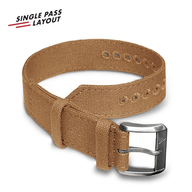 20mm Vintage Military Khaki Sand Canvas Watch Strap WWII A-11 A11 Hack