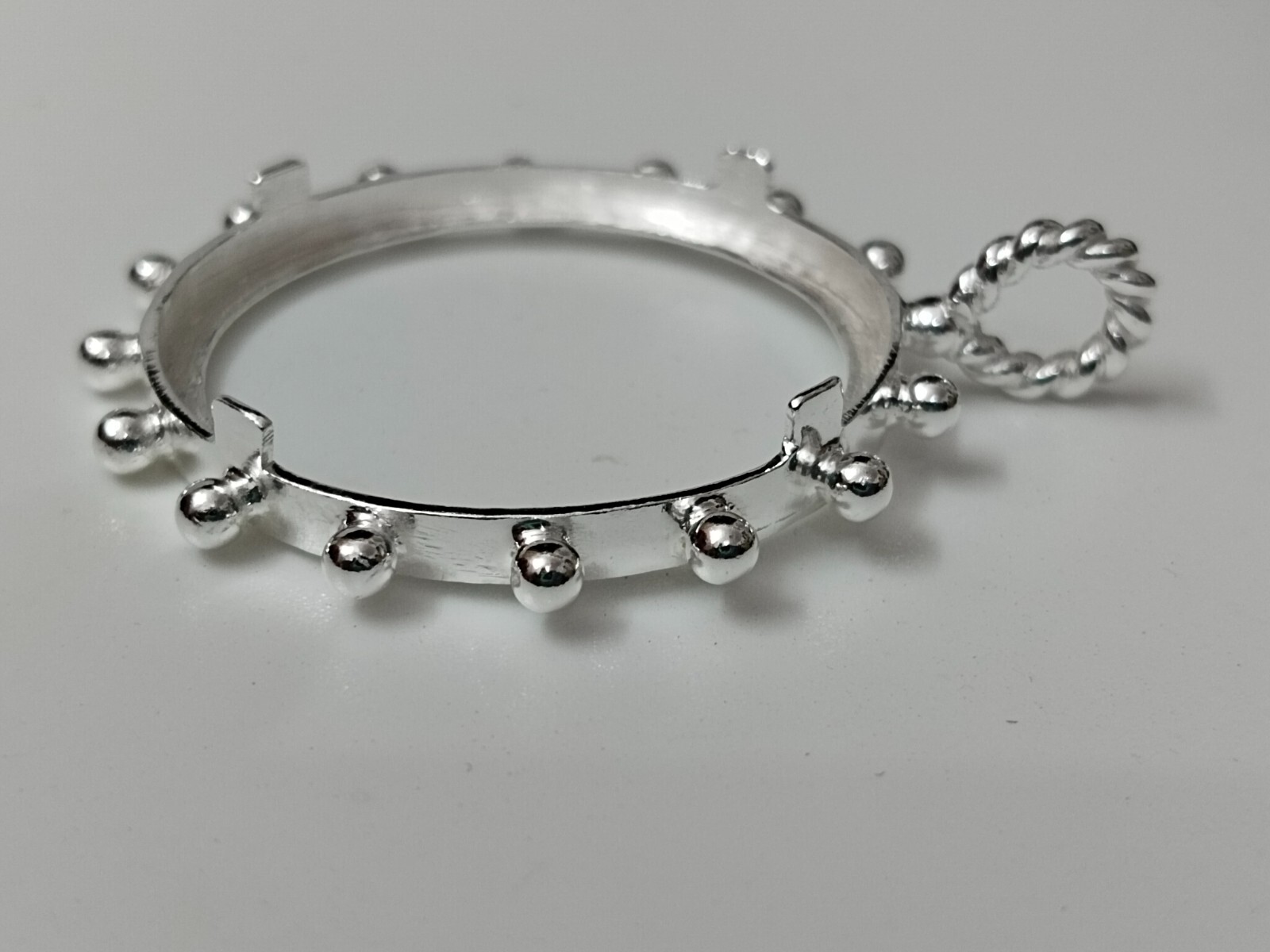 925 Sterling Silver Round Pendant setting prong Blank Bezel Holder Coin