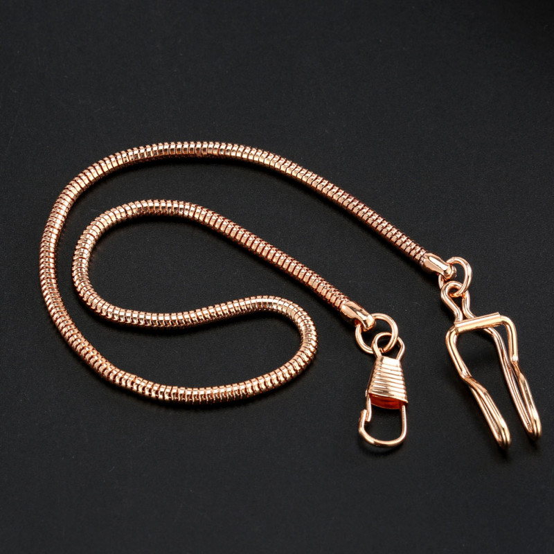 1pc Black/Silver/Rose Gold Color Snake Chain for Quartz Mechanical Pocket Watch
