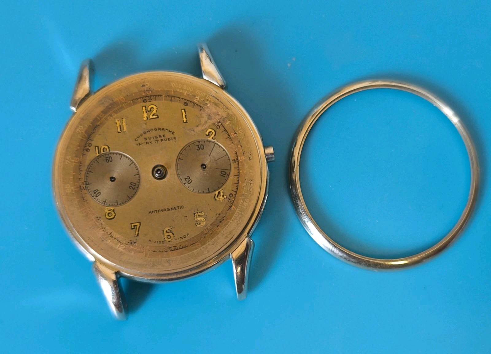 Vintage Chronograph Case for Landeron 48 148 / Venus 188 / Valjoux 7730