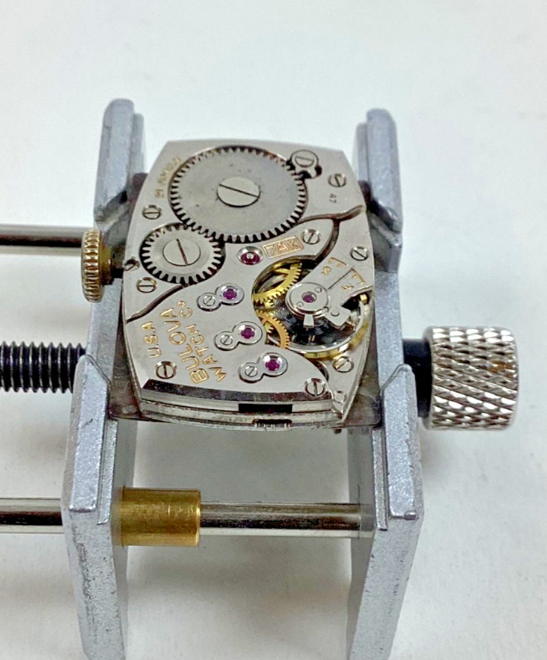 Vintage Bulova Tank 21 Jewel 7AK Movement Runs Spare Part Repair READ
