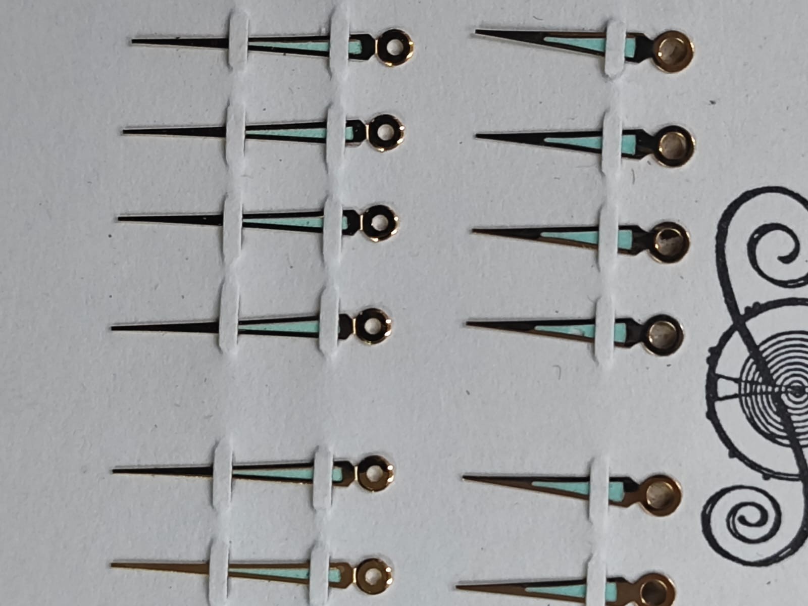 Vintage AS 1187 Wind Movement Part Lot Set hands Gold Swiss Original NOS