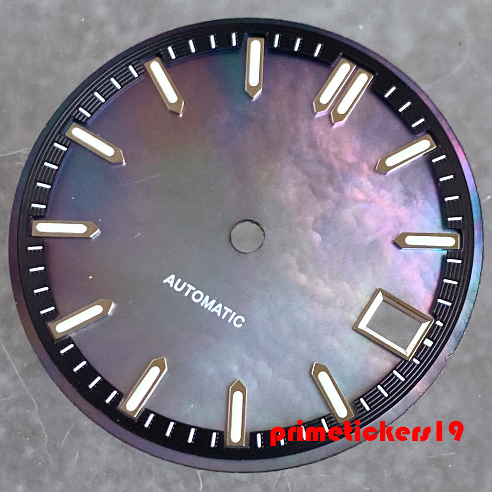 29mm Mother of Pearl MOP Automatic Watch Dial Face Date Luminous Fit NH35 Movt