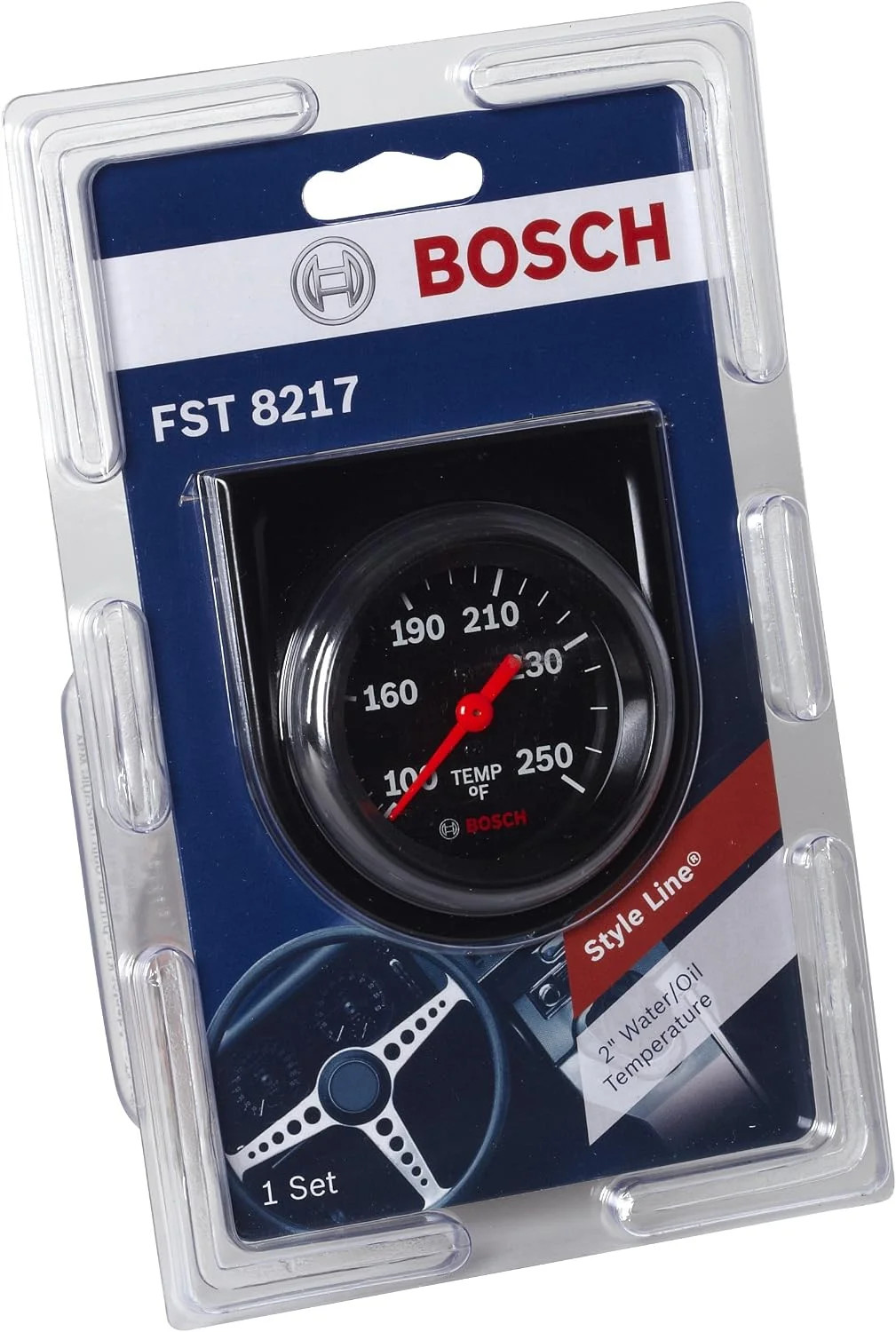 BOSCH SP0F000053 Style Line 2″ Mechanical Water/Oil Temperature Gauge (Black Dia