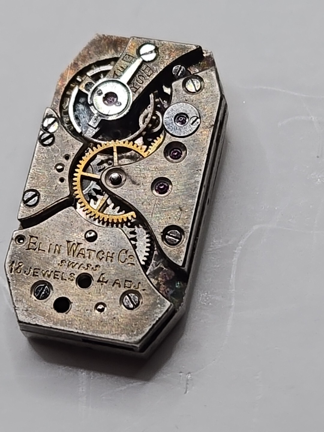 Rare 1920s Elin 18J 4 Adj High Grade Ladies Watch Movement 13mmx24mm