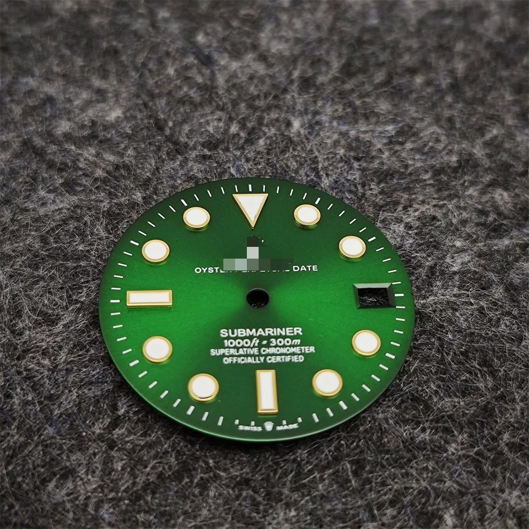 28.5mm luminous watch dial suitable for Rolex Submariner NH35 movement Black