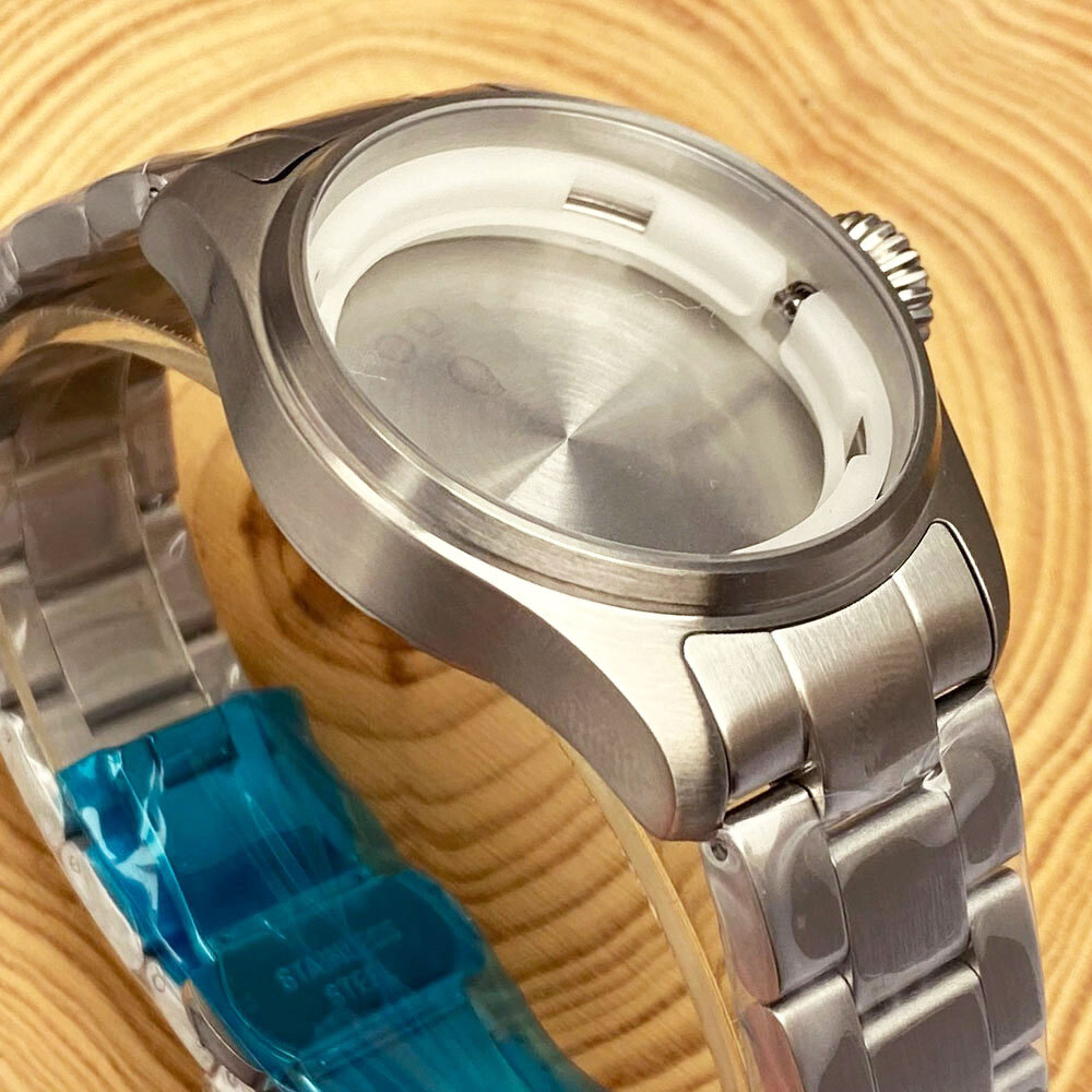 39mm Pilot Steel Sapphire Glass Watch Case Bracelet Fit NH34 NH35 NH36 ETA 2824