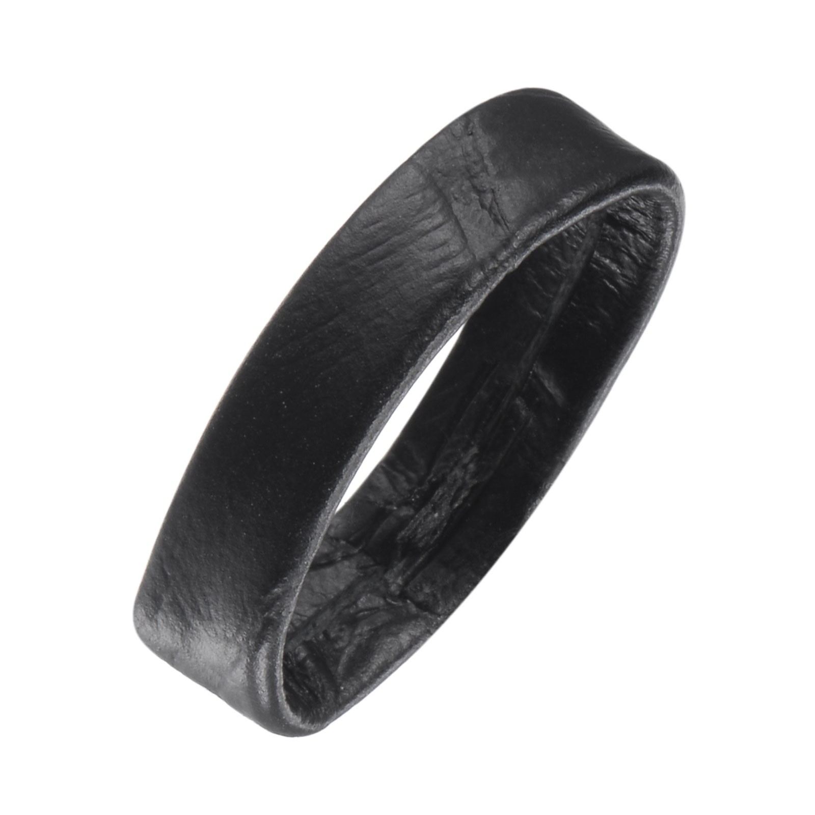 PU Leather Loops Retaining Ring Keeper for 20mm Width Watch Band Black 2Set