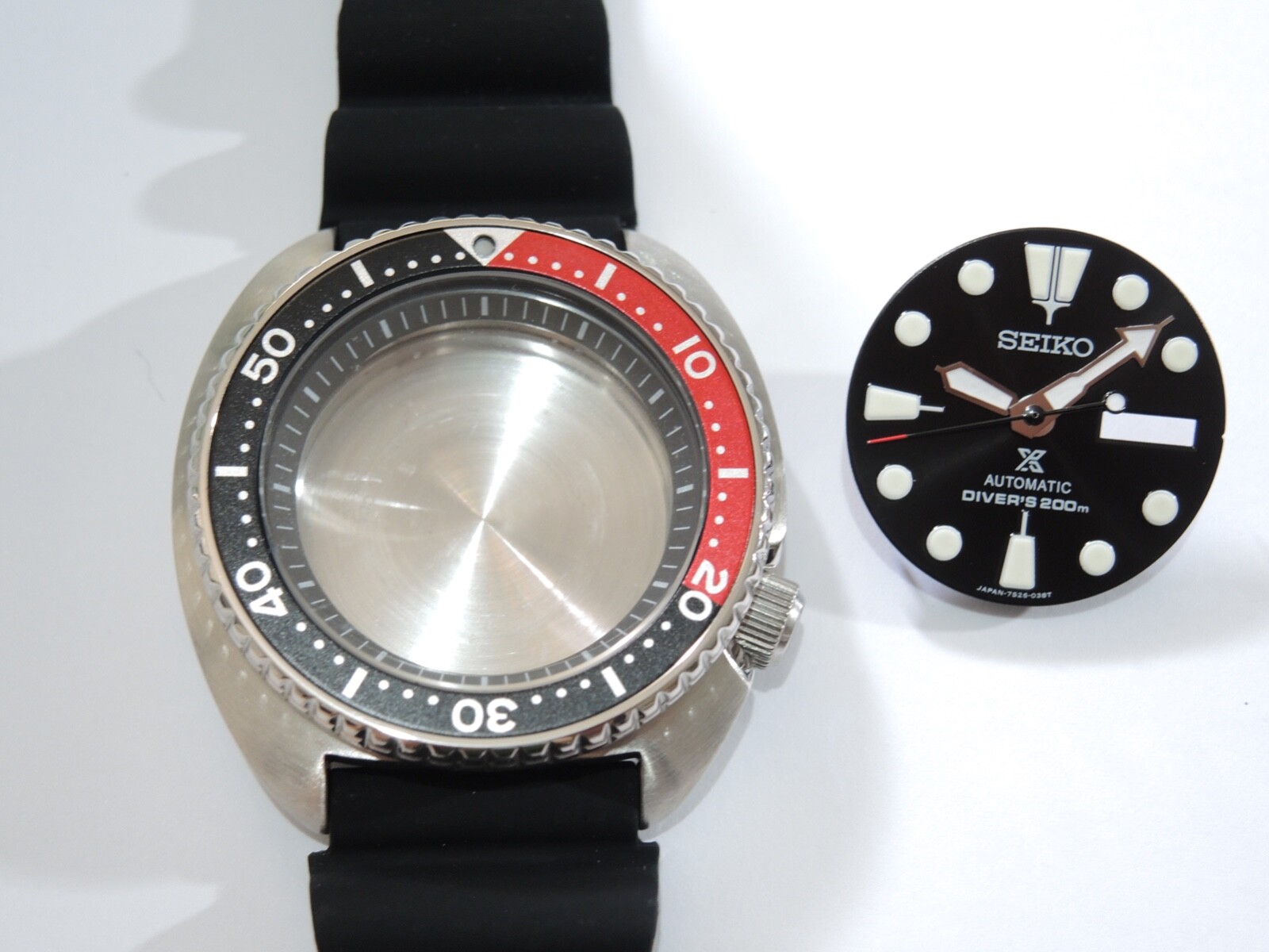NEW STAINLESS A.M CASE KIT DIVERS TURTLE COKE SRP789 AUTOMATIC (4R36-04Y0) WATCH