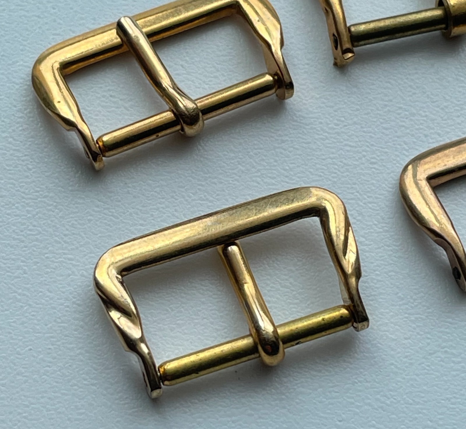 4pc Vintage Gold Plate Watch Buckle Clasp Strap Gold Bar Mixed Design Parts Lot