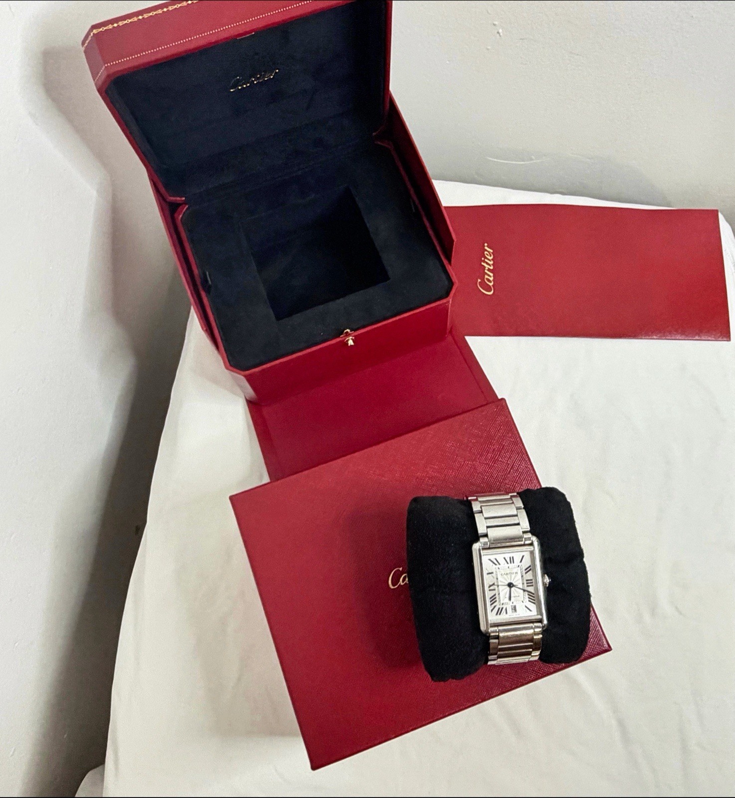 CARTIER TANK MUST WATCH, XL MODEL STEEL CASE AND BRACELET AUTO MOVEMENT 1847MC