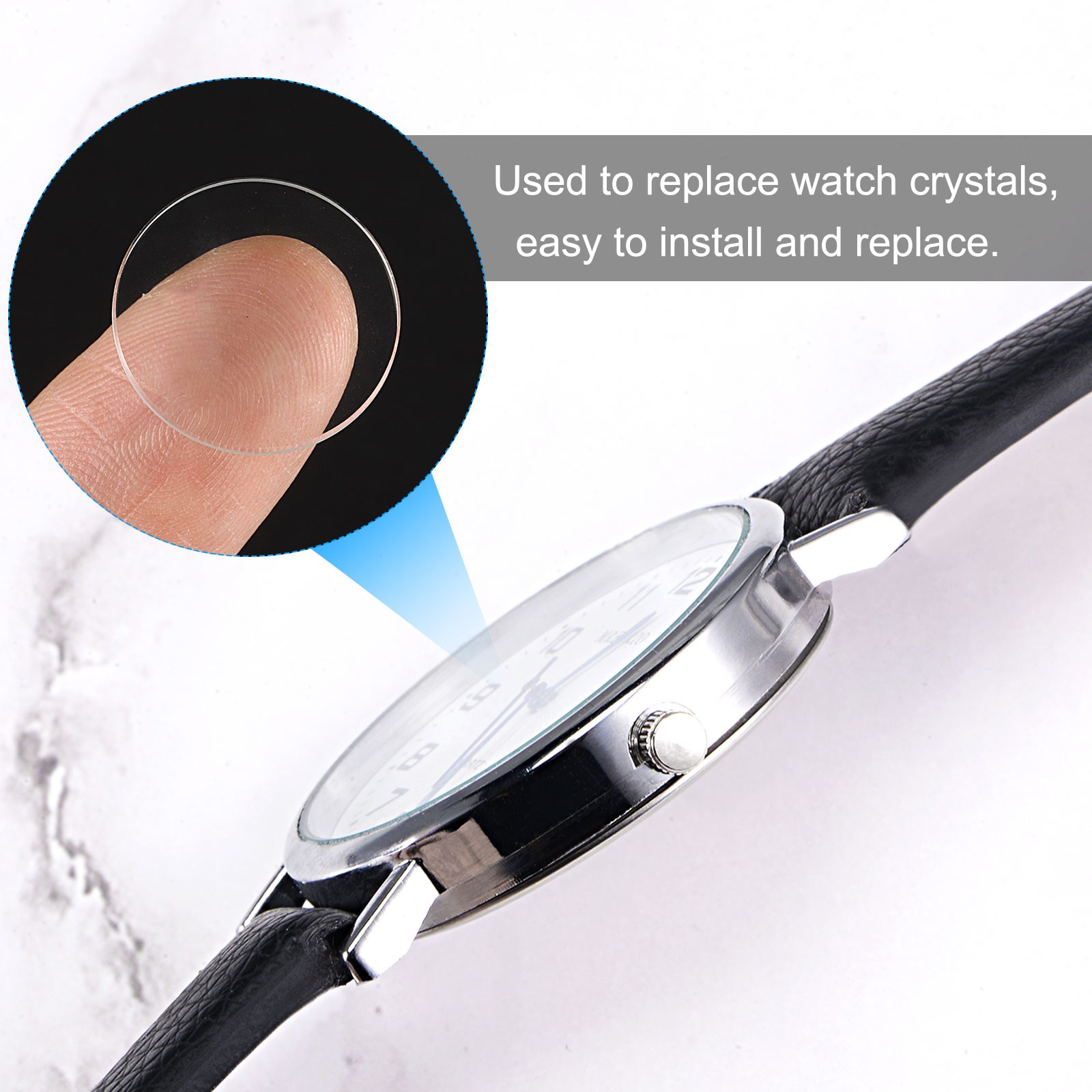 12pcs Watch Crystal Glass Lens,20mm Flat Round Glasses Watch Face Crystals Len