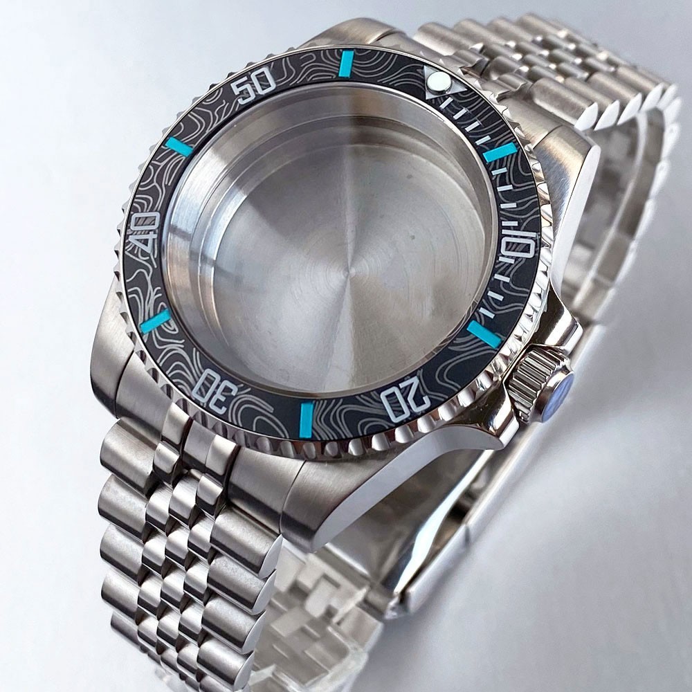 40mm High Quality Flat Sapphire Glass Watch Case 20ATM With Ceramic SUB Bezel