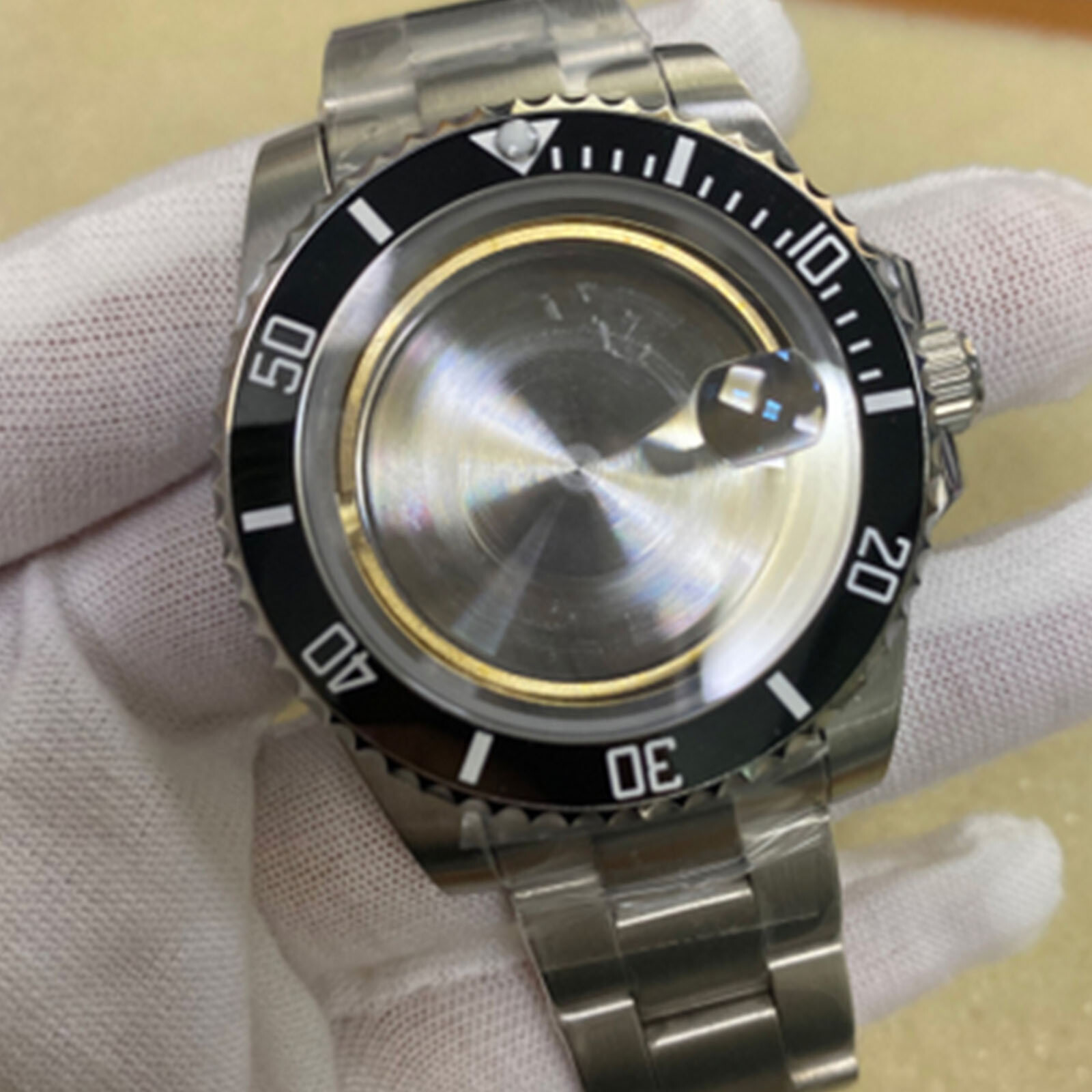 40MM Stainless Steel Bezel Watch Case w/ Band Strap for ETA 2836 Watch Movement