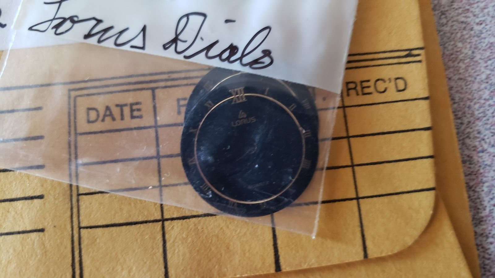 NEW Vintage 70’s 80’s Lorus Watch Dial Black w/ Gold Roman Markers # V810-0490