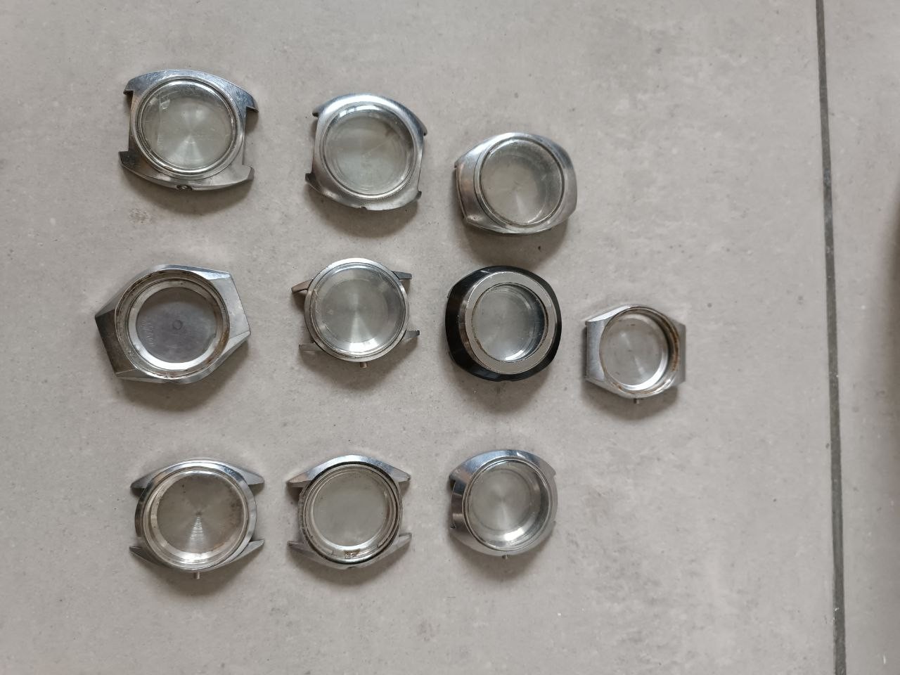 BIG LOT OF 10 JAPANESE AUTOMATIC CITIZEN & SEIKO CASES FOR PROJECT / REPLACEMENT