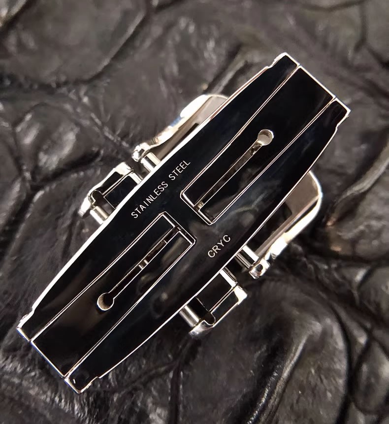 For Jaeger LeCoultre 18mm Silver/Rose Gold Steel Deployment Buckle Clasp