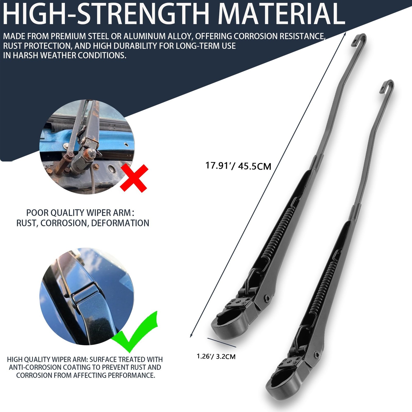 42630 1 Pair Front Windshield Wiper Arm Kit Fits Compatible with Ford Explore…