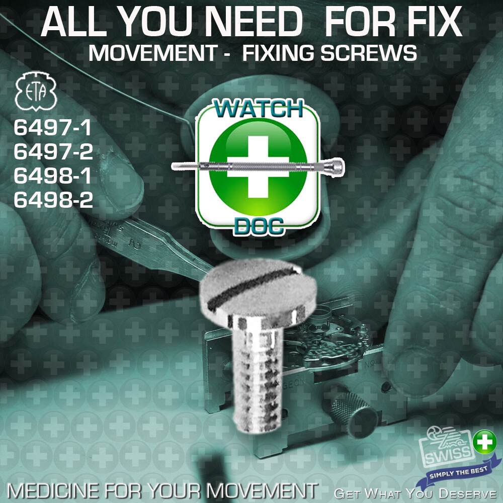 MOVEMENT FIXING SCREWS ORIGINAL ETA fit: 6497-1, 6497-2, 6498-1, 6498-2
