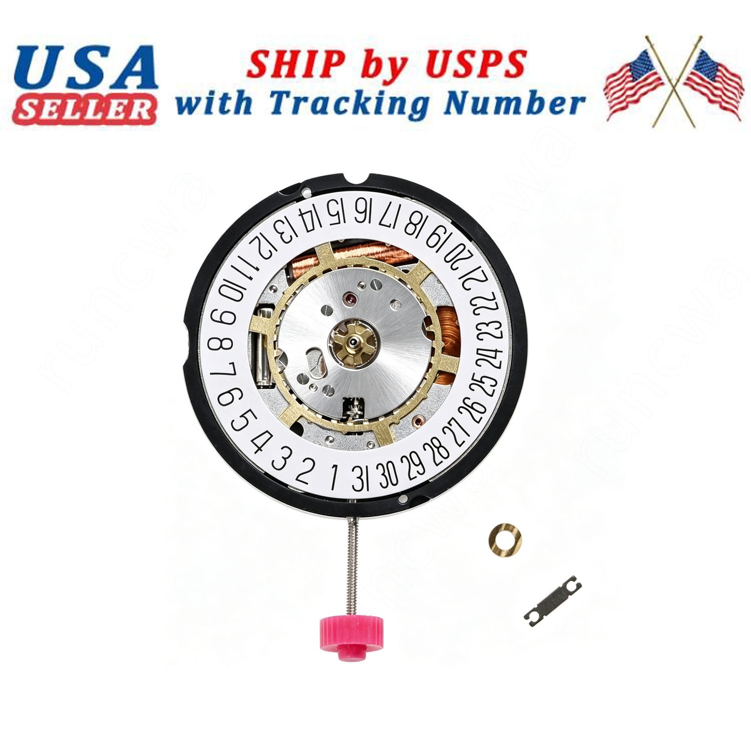 OEM Movement For Ronda 715 Swiss Quartz Movement – Date at 6 – w/ Battery & Stem