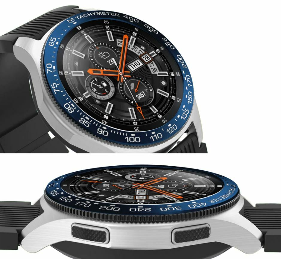 Samsung Galaxy 46mm Gear S3 Frontier Bezel Ring Anti Scratch Cover UK SELLER BLU