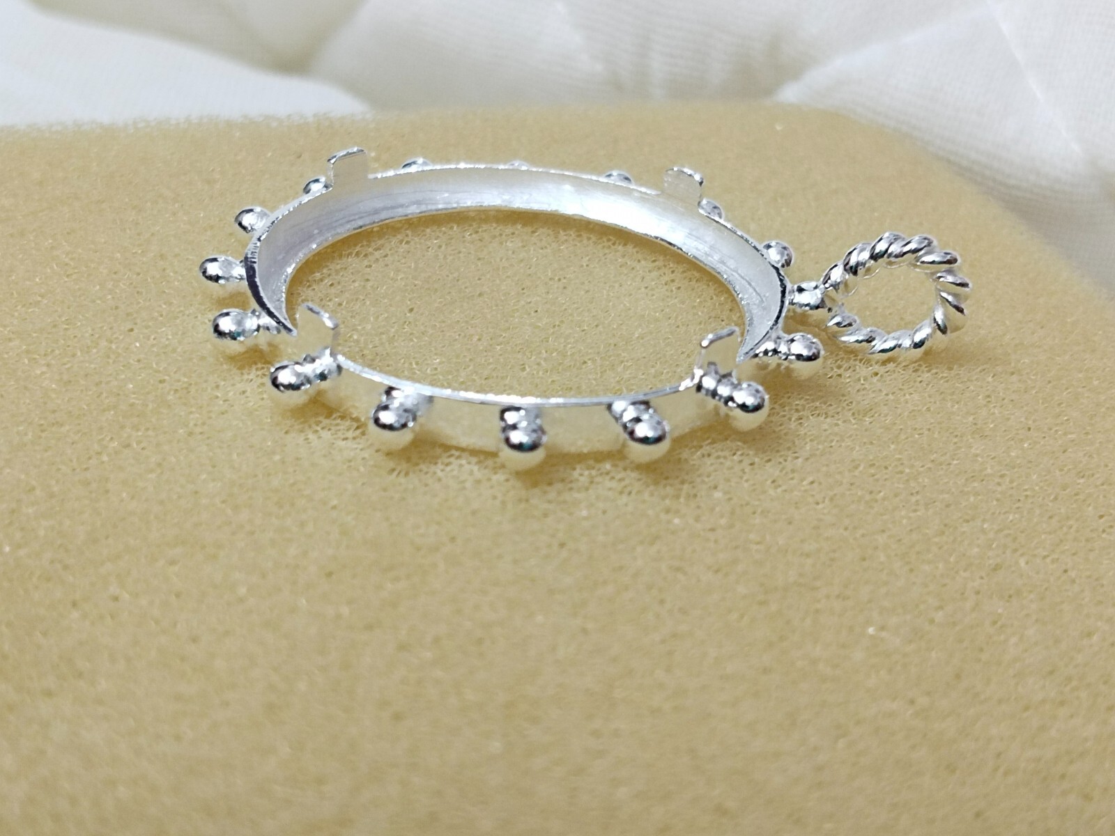 925 Sterling Silver Round Pendant setting prong Blank Bezel Holder Coin