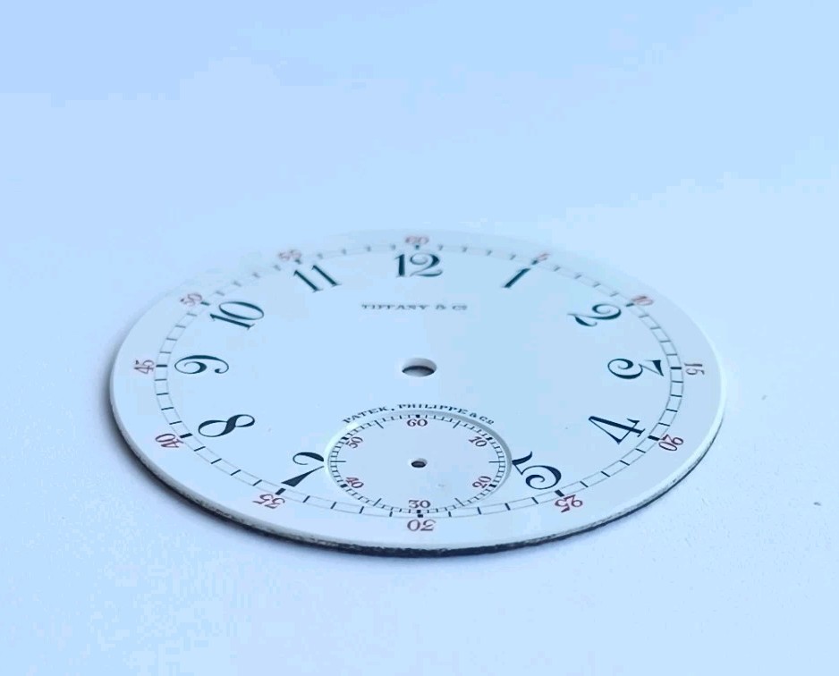Rare Patek Philippe & Tiffany Co Pocket Watch Enamel DIAL ONLY Double Signed
