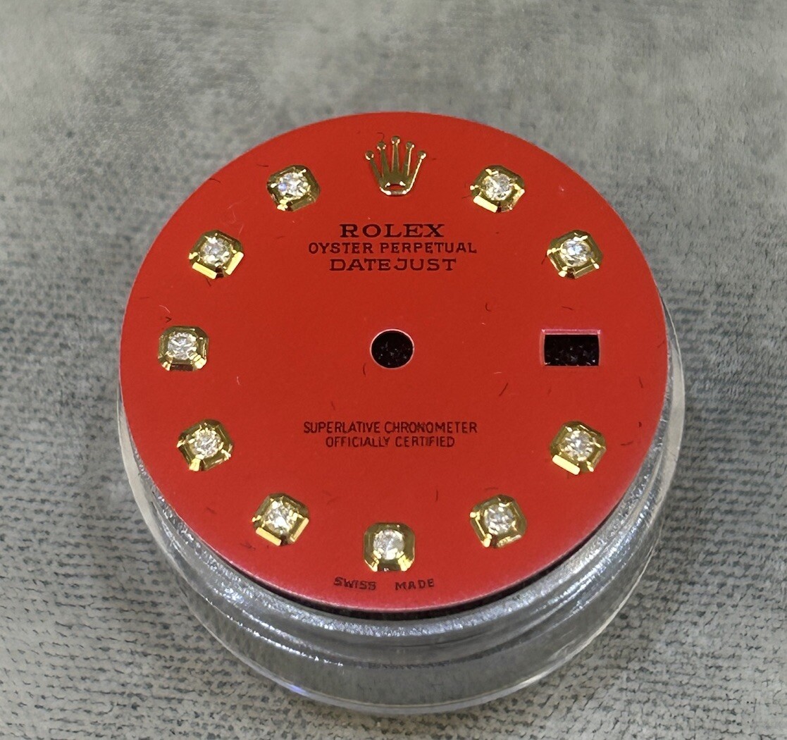 Rolex Mens 36mm Datejust Custom Red Diamond Dial For 16013 16233 116233