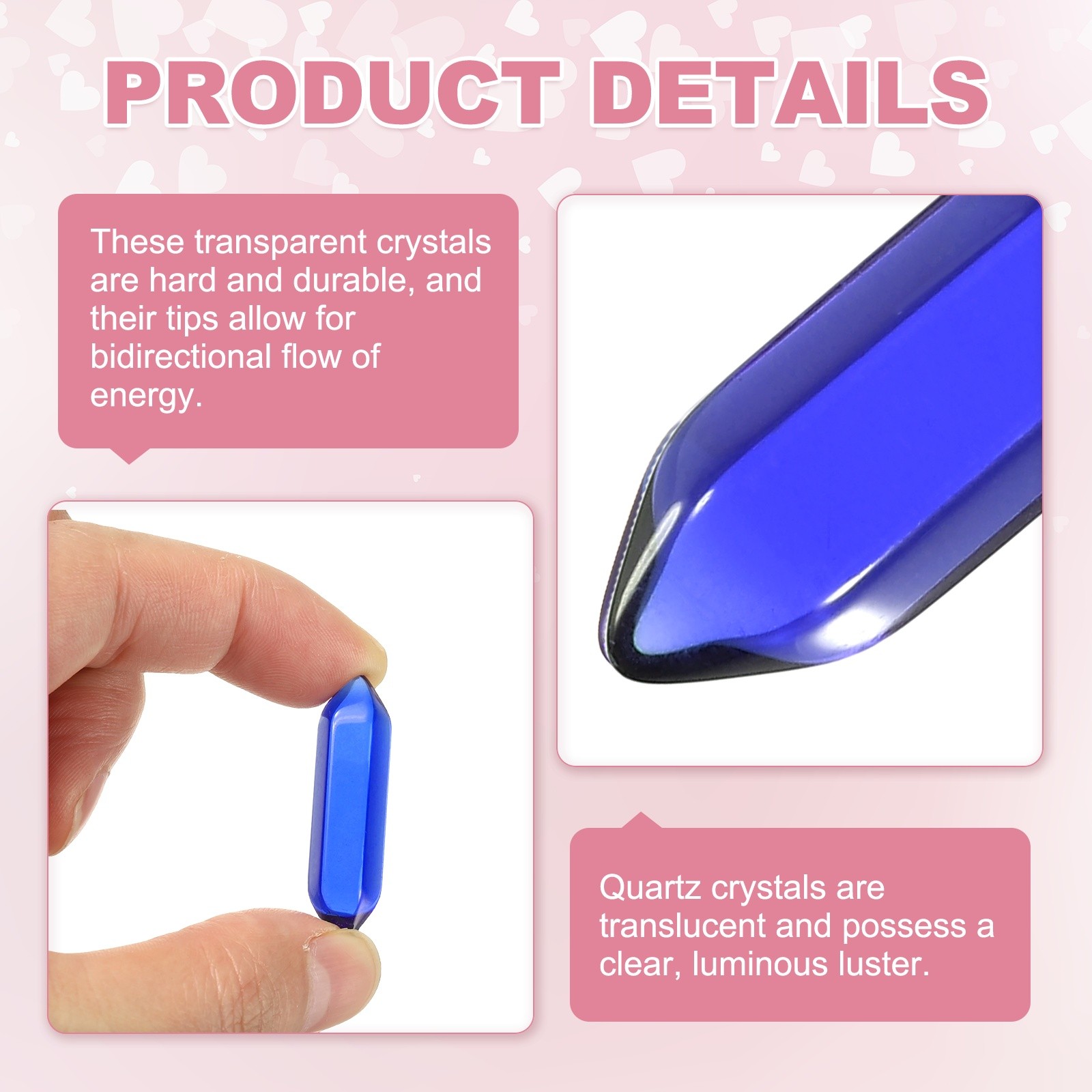 10 Pack Blue Quartz Crystals, Polished Crystals Bulk