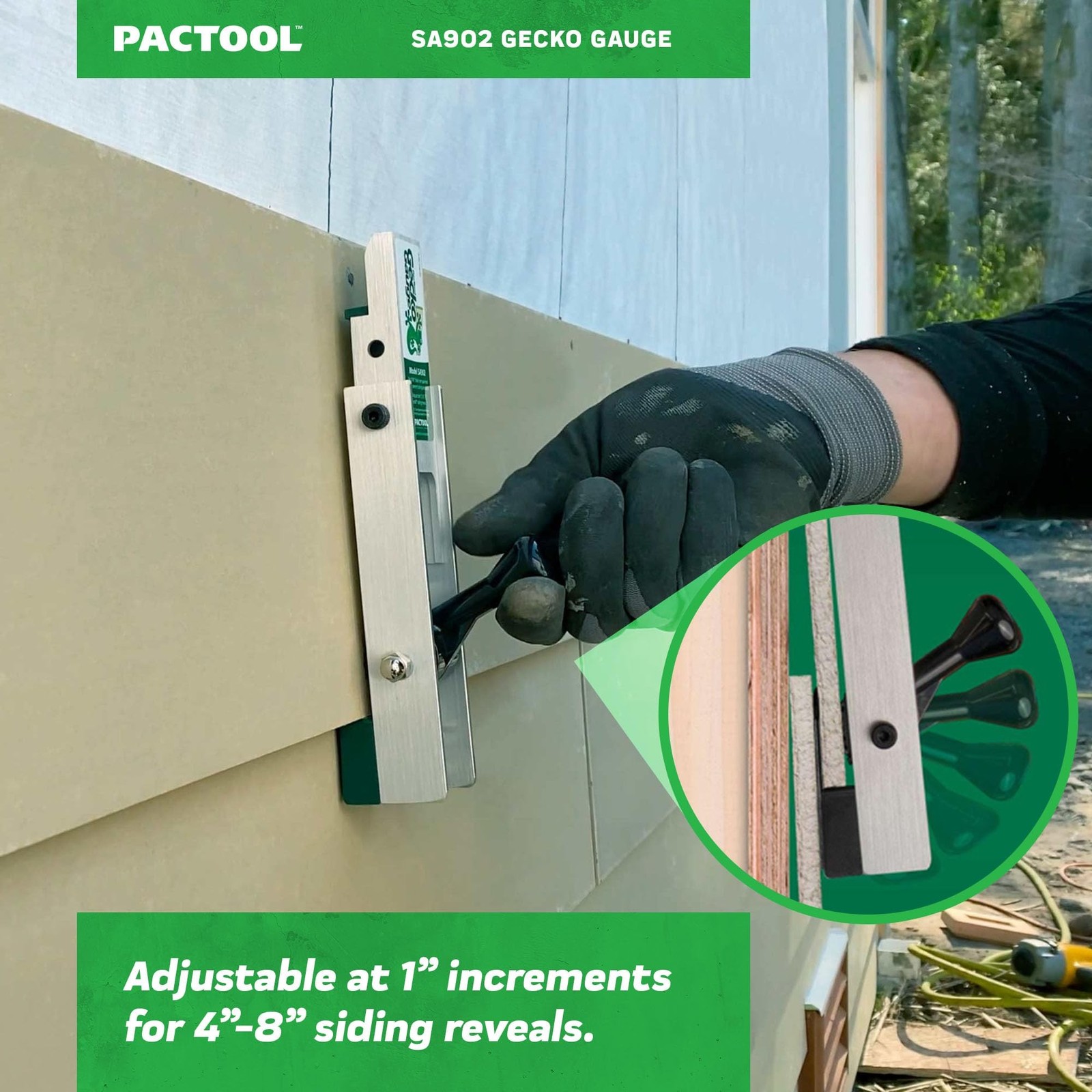 PacTool SA902 Aluminum Gecko Gauge Hardi Board Siding Gauges BRAND NEW
