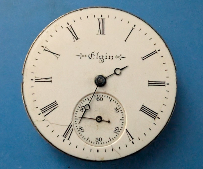 VINTAGE 0 SIZE ELGIN GRADE 269 HUNTING POCKET WATCH MOVEMENT NOT RUNNING