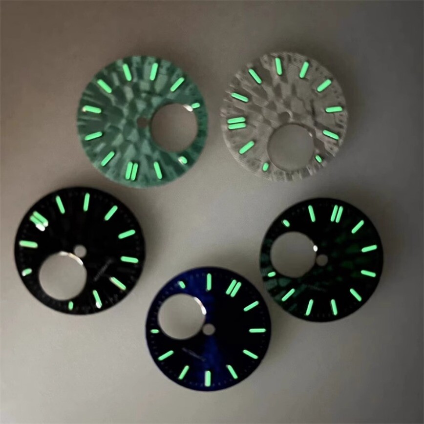NH38 Dial 28.5mm Skeletonized Dial NH34 Dial Green LumeFits NH34/NH38 Movement