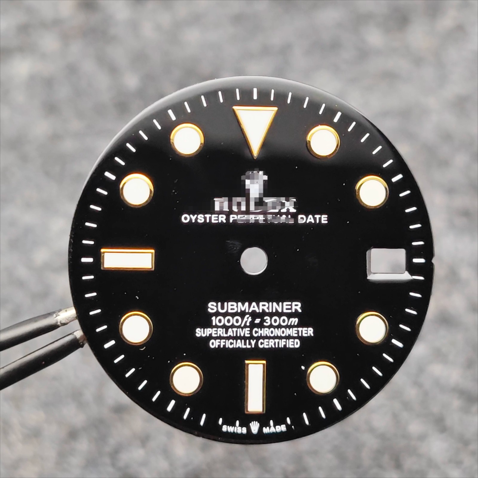 28.5mm luminous watch dial suitable for Rolex Submariner NH35 movement Black