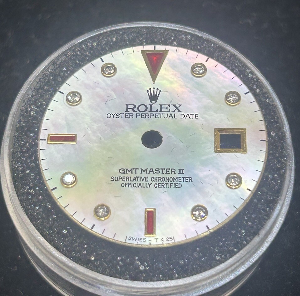 Rolex Gmt Master II 40mm Custom MOP Ruby Diamond Dial For Models 16713 & 16718