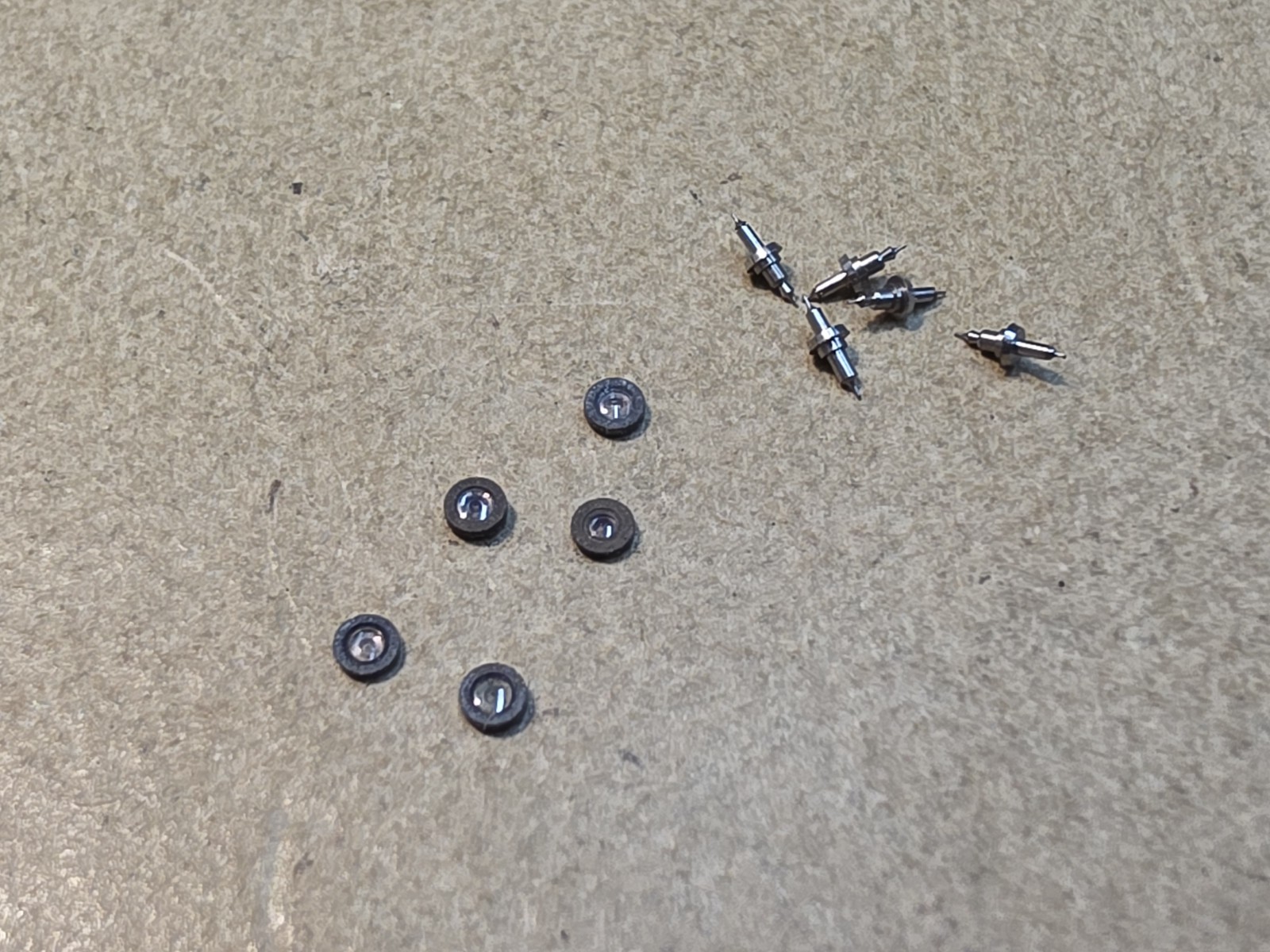 Small Lot Of NOS Waltham 6s Pocket Watch Balance Staffs & Balance Hole Jewels