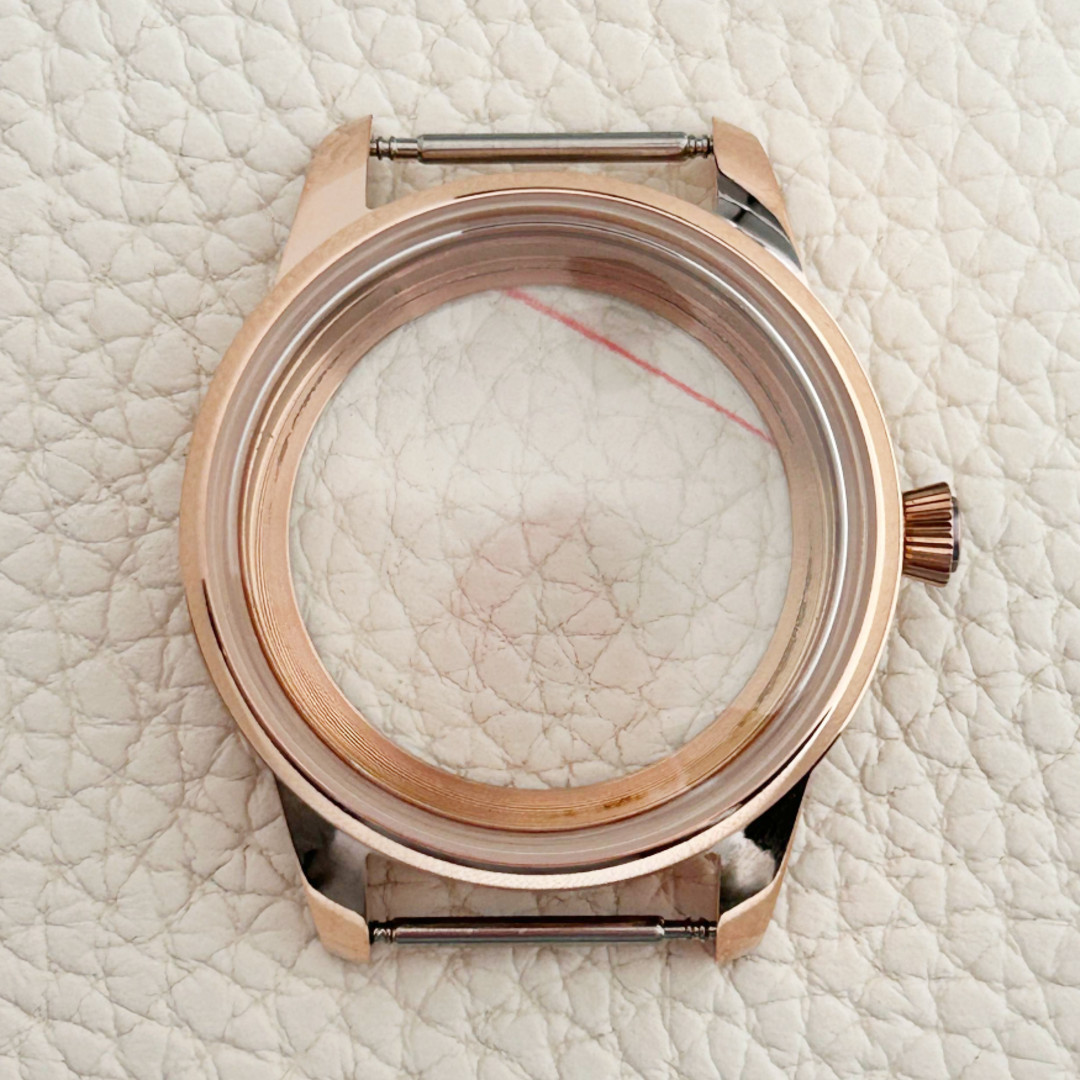 33MM Cocktails Rose Gold Steel Watch Case Fit NH35 7S26 NH38 Movement Arch Glass