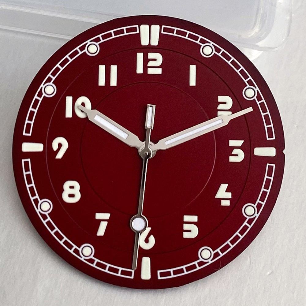 33.5mm Pilot Watch Dial & Hands Arabic Numerals Fit NH35 NH38 Miyota8215 PT5000