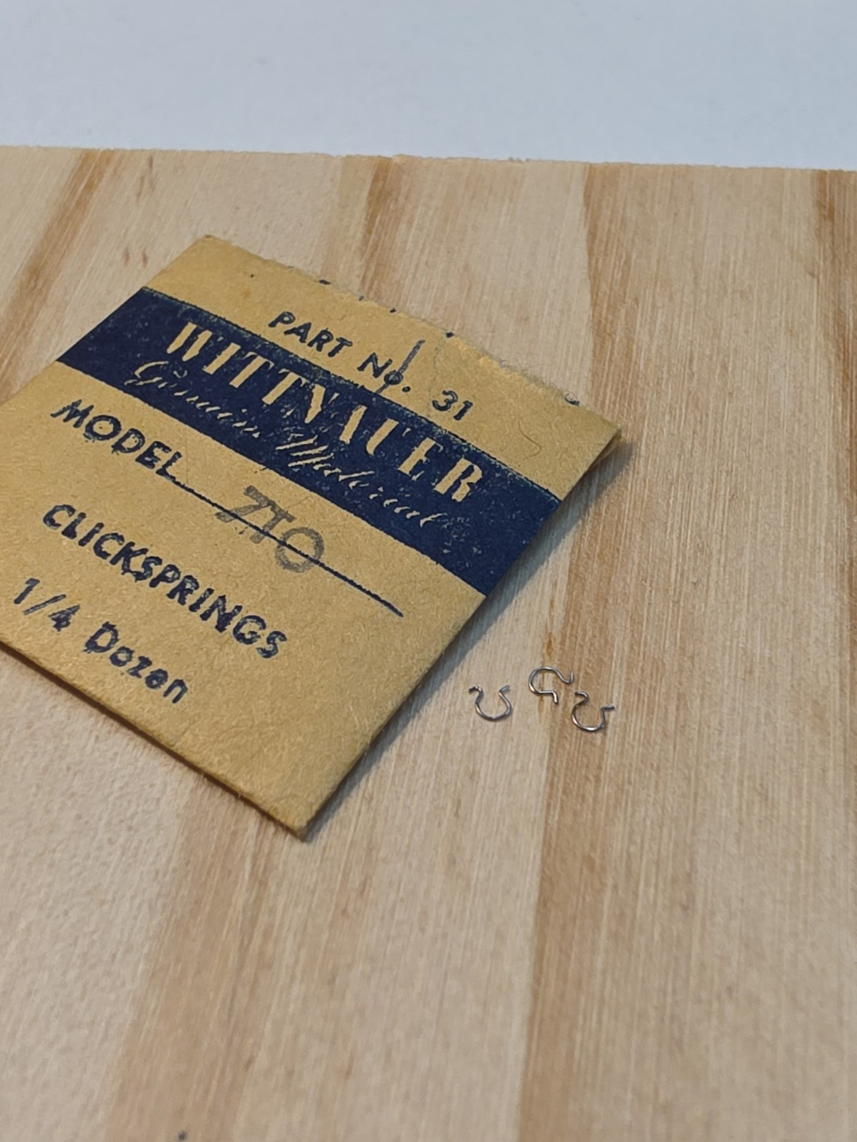 Pack Of 3 NOS Wittnauer Model 7 TO P/N 31 Click Springs Parts Spares Repairs